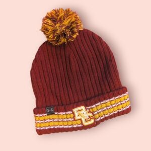 Under Armour Boston College Eagles Maroon Gold Winter Hat Beanie Pom Pom OS